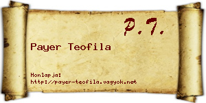 Payer Teofila névjegykártya